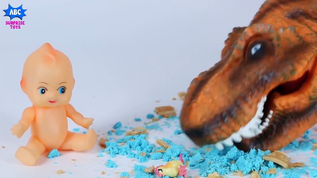 Naughty Baby Dino Learn Colors for Toddlers Dinosaur Finger Family Kinetic Sand Ice Cream Surprise-L85reM2gWX8