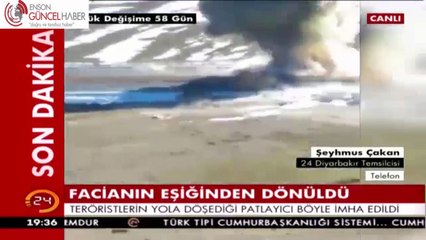 Diyarbakırda yola döşenmiş bomba patlatıldı