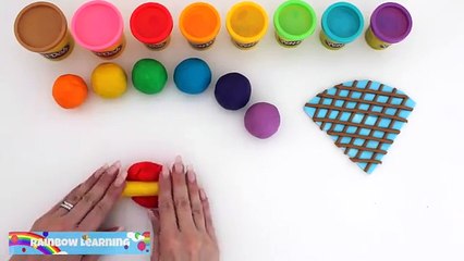 Play-Doh How to Make a Rainbow Waffle Cone with Pink Ice Cream * Creative Fun RainbowLearning
