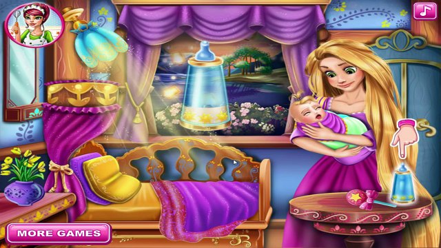 Принцесса Рапунцель снег белый и замороженный Принцесса Эльза Детка вскармливание Игры сборник