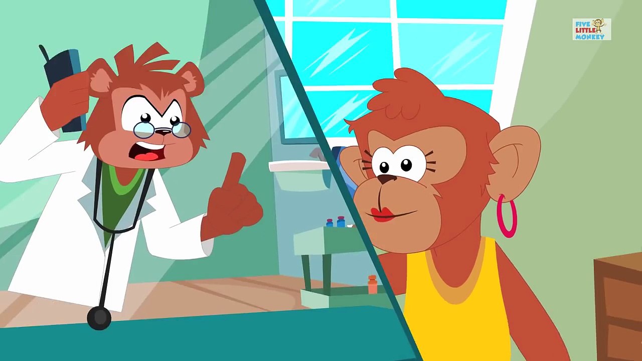 FIVE LITTLE MONKEYS Nursery Rhyme with Lyrics