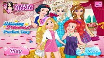 Disney Princess Elsa Ariel Rapunzel & Snow White Frozen Perfect Day Dress Up Games for Kid
