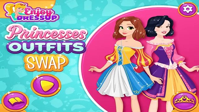 Princesses Outfits Swap - Disney Princess Elsa Anna Rapunzel And Snow White Dress Up Game