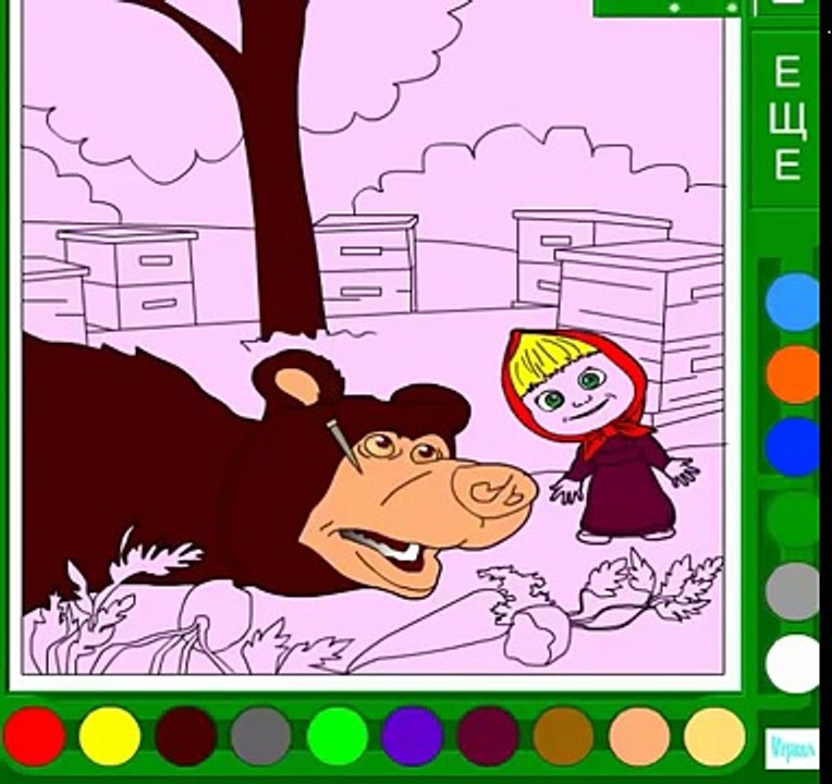 Маша и Медведь раскраска кадров из мультика