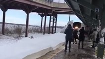 Amtrak Crashes Into Train Station Snow-Mo