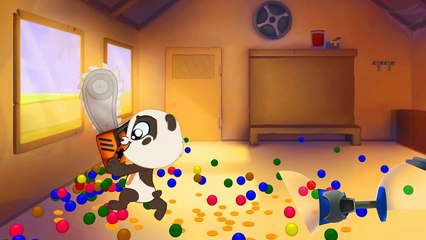 Learn Colors & Fruits with Gumball Machine for Kids | Panda Bo Chainsaw Fun by SurpriseJoe