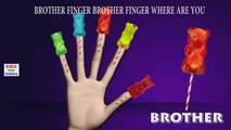 JELLY GUMMY BEAR Lollipop Finger Family Nursery Rhyme | Gummy Bear Lollipop Finger Family Songs