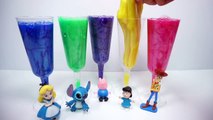 Learn Colors Clay Slime Surprise Toys Crystal Slime Disney Princess Tinkerbell Snoopy Anim