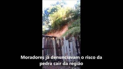 Moradores já alertam para a possibilidade da pedra rolar em Cobi