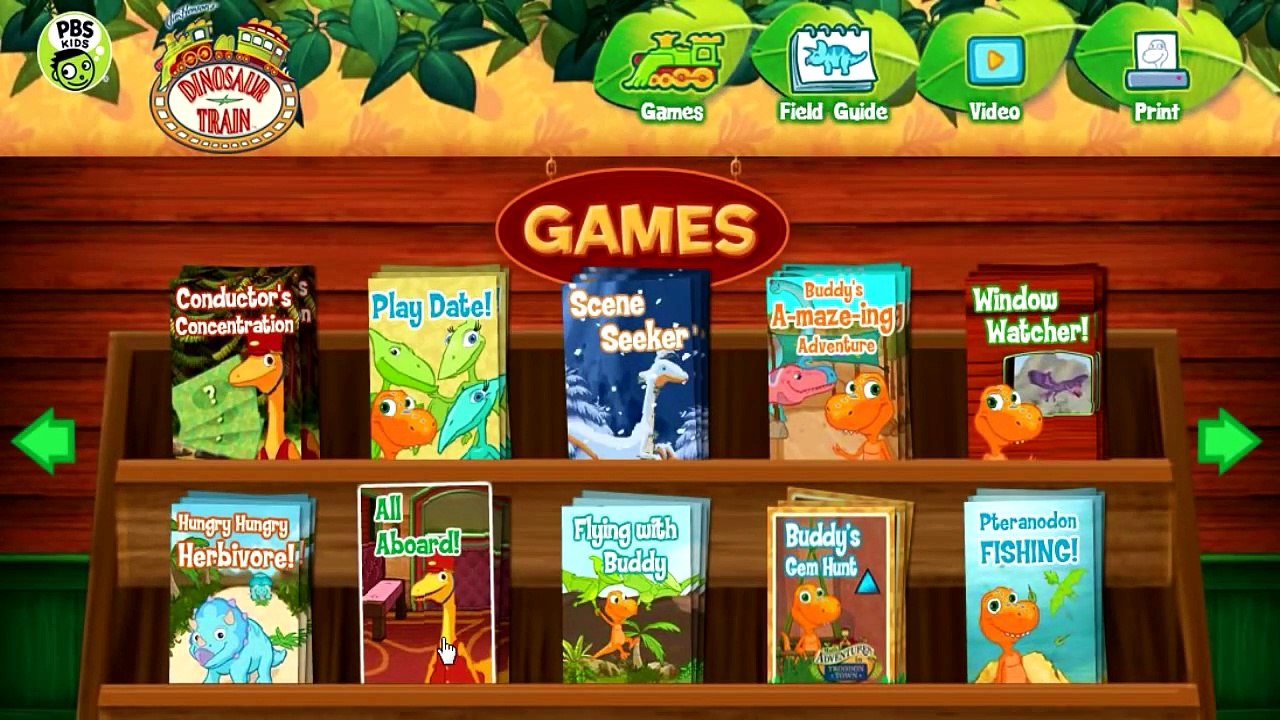 Dinosaur Train All Aboard Cartoon Animation PBS Kids Game Play Walkthrough