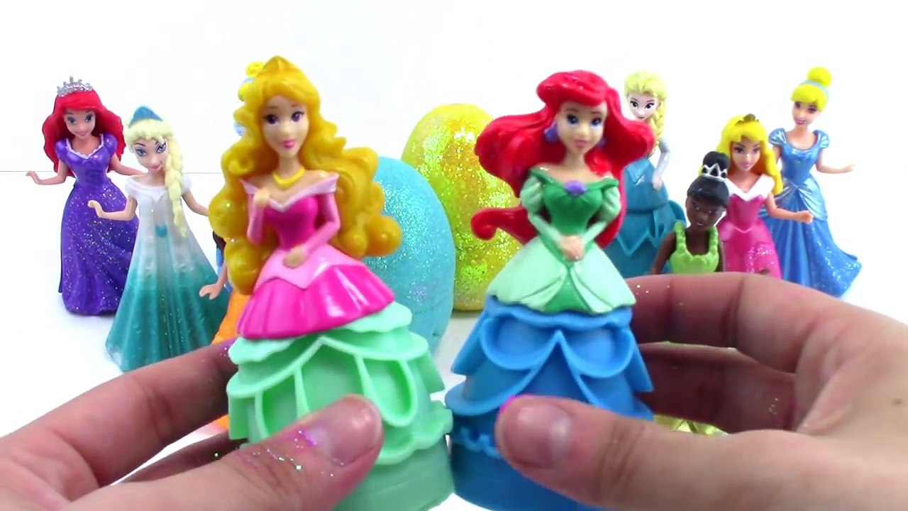 Play Doh Sparkle Disney Princess Dresses Surprise Eggs Magiclip Clay Modelling for Kids-TyxN24mMzNA