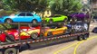 Lightning McQueen Transportation - Disney Cars in Spiderman Cartoon for Kids w Nursery Rhy