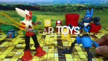 Pokemon Toy Lucario by SH Figuarts With Mega Blaziken, Ash and Serena-c_W-