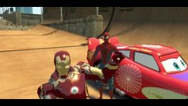 DISNEY PIXAR CARS MCQUEEN w/ Spiderman & Hulk   Nursery Rhymes for Kids - Superheroes Fun
