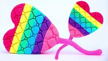 DIY How To Make Sparkle Play Doh Rainbow Popsicle Heart Ice Cream-mS