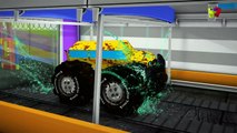 Police Car Wash | 3D Police Monster Truck Cartoon for Kids | Educational Videos for Childr