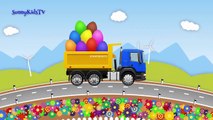 Trucks cartoon for children Learn fruits Surprise eggs Compilation videos for kids-UUQ