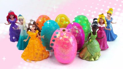 Play Doh Sparkle Disney Princess Dresses Surprise Eggs Magiclip Clay Modelling for Kids-Tyx