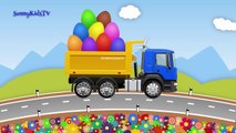 Trucks for kids. Dump Truck. Surprise Eggs. Learn Fruits. Video for children.-MV6I1VNdK