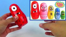 Yo Gabba Gabba Stacking Cups! Learn Colors Nesting Dolls Dinosaur with Surprise Toys ToyBoxMagic-K0cIYij