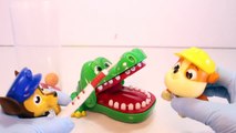 Paw Patrol Games Crocodile Dentist Challenge Game with Surprise Toys Kids Videos-as4