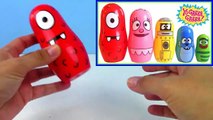 Yo Gabba Gabba Stacking Cups! Learn Colors Nesting Dolls Dinosaur with Surprise Toys ToyBoxMagic-K0c