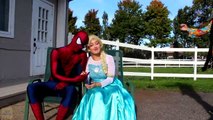 Spiderman EVIL SURPRISE! w_ Frozen Elsa Maleficent Joker Girl Spidergirl Ariel! Superheroes IRL  -)-47MkARi