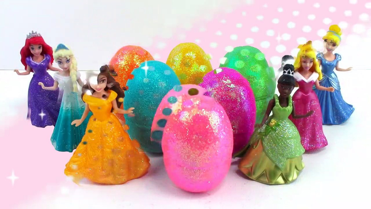 Play Doh Sparkle Disney Princess Dresses Surprise Eggs Magiclip Clay Modelling for Kids-TyxN24mMz