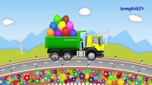 Trucks cartoon for children Surprise Eggs Learn fruits and vegetables Compilation video for kids-ursX_