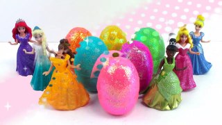 Play Doh Sparkle Disney Princess Dresses Surprise Eggs Magiclip Clay Modelling for Kids-TyxN2