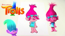 DREAMWORKS TROLLS COLORING BOOK REVERSE COLORING VIDEO FOR KIDS EPISODE 4 POPPY DJ SUKI COOPER-L