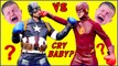 CAPTAIN AMERICA VS FLASH Who's The Cry Baby SUPERHEROES IN REAL LIFE Crying Babies Fight-YrE