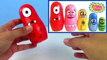 Yo Gabba Gabba Stacking Cups! Learn Colors Nesting Dolls Dinosaur with Surprise Toys ToyBoxMagic-K0