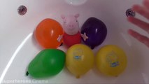 Peppa Pig Face Wet Balloons Colors - TOP Learn Colours Balloon Finger Family Nursery Collection-AnxVBELhg