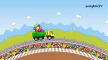 Trucks cartoon for children Surprise Eggs Learn fruits and vegetables Compilation video for kids-ursX