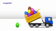 Trucks cartoon for children Learn fruits Surprise eggs Compilation videos for kids-UU