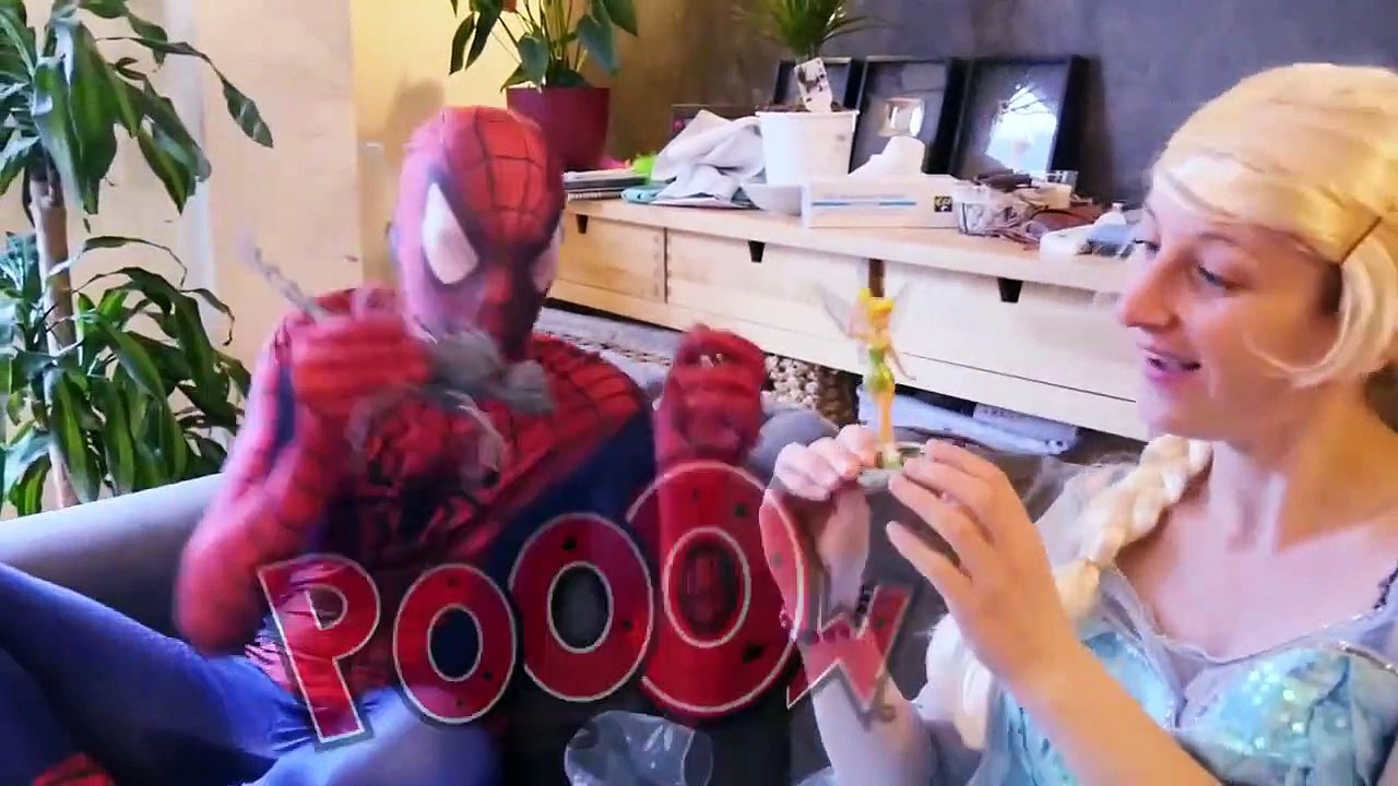 Spiderman Become a doll vs Frozen Elsa & Maleficent w_ Spiderbaby Jack Frost & Funny Supehero-abymkK