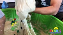 How to Make Giant Vomit Slime goo in kiddie Pool! Easy Science Experiments for Kids Ryan ToysReview-YUB3