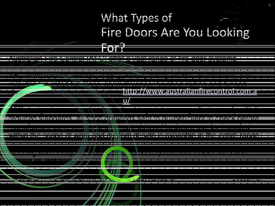 Fire Rated Doors Provided By Australian Fire Control
