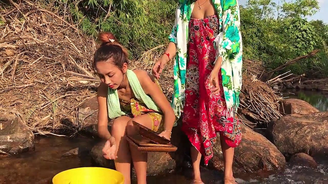 village food factory - amazing girl cooking in wild   Asian food