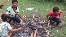 village food factory - amazing kid cooking fish   Asian food