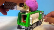 Плей-doh сюрприз яйца с Лего мусоровоз. Лего мусоровоз транспорта плей-doh сюрприз яйцо!
