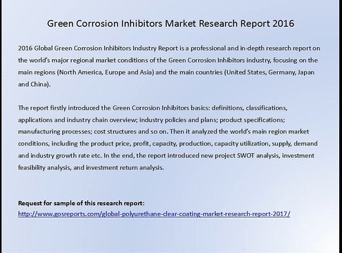 Green Corrosion Inhibitors Market Research Report 2016