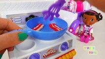 Play Doh Kitchen Oven and Cooking Breakfast with Doc McStu