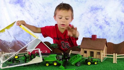Toy Scouts boy Plays with Tractor Toys for Kids-ir