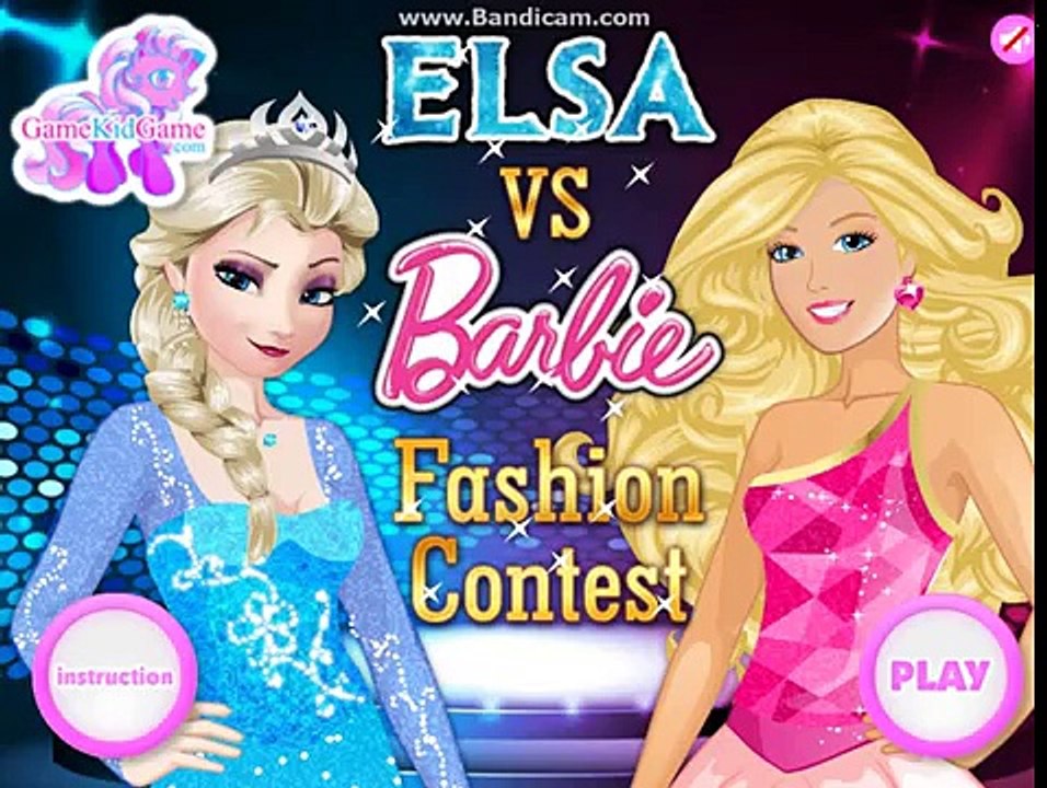 Princess Elsa vs Barbie Fashion Contest Dress Up Games for Girls