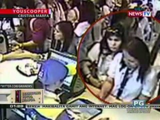 OC: Pambibiktima ng dalawang   babae na miyembro umano ng Salisi   gang, nakunan sa CCTV camera