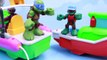 Teenage Mutant Ninja Turtles Giant Shark Attack in Scuba Diving Cage Donnie Saves Mikey No