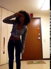 Ethiopian girl dancing with Jacky Gosees sela beylegn