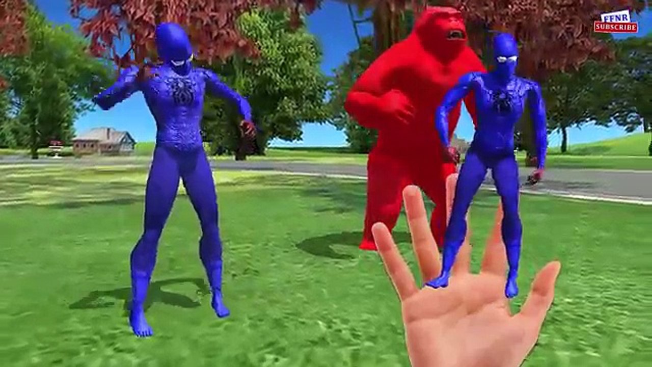 Gorilla vs hulk Spiderman Finger family rhymes 3d animation for kids - Sharks Finger famil